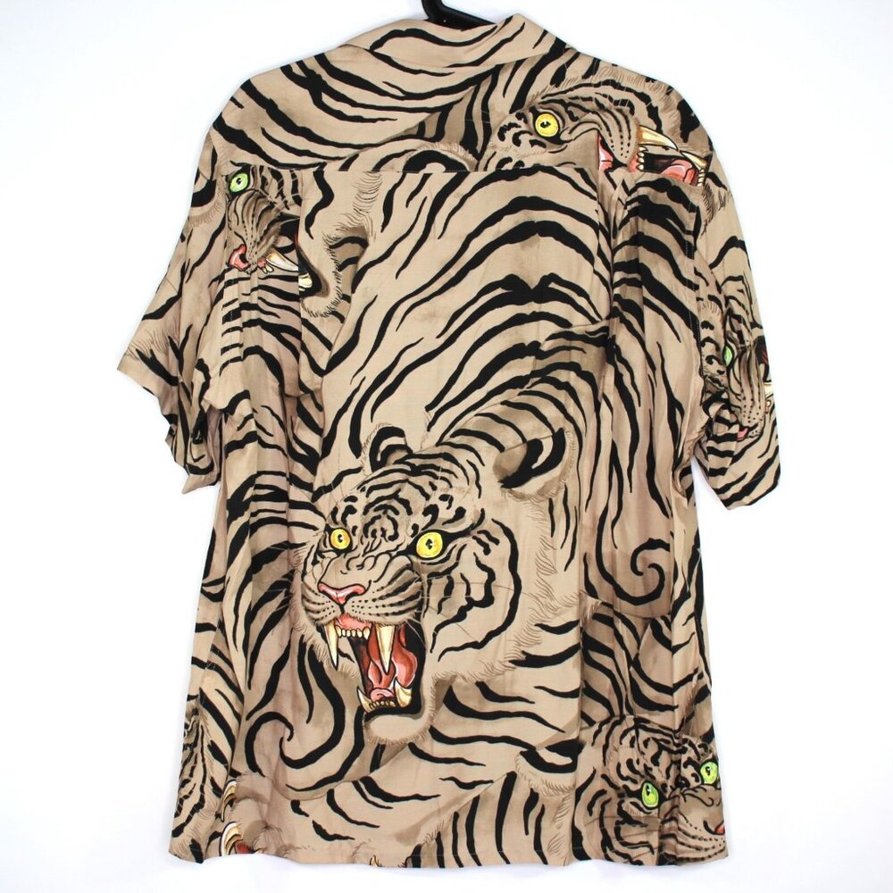 Wacko Maria x Tim Lehi Mens Small Tiger Camp Button Up Hawaiian Shirt RARE A1613 - Picture 7 of 8
